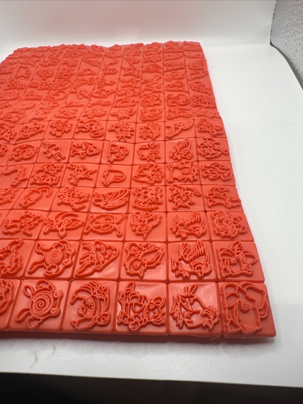 Red Silicone Texture Stamp Mat with Small Icon Tiles
